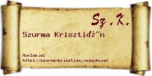 Szurma Krisztián névjegykártya