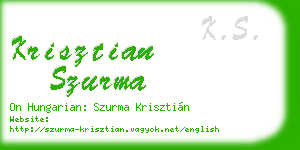 krisztian szurma business card